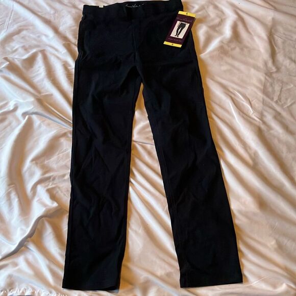 Gloria Vanderbilt Pants - Gloria Vanderbilt Zoey Pull On Dark Blue Straight Leg Slim Fit Pants